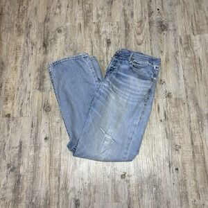 BKE Jeans Tyler Bootcut Mens 33x32 Blue Whiskers Light Wash Stretch Denim 32x31